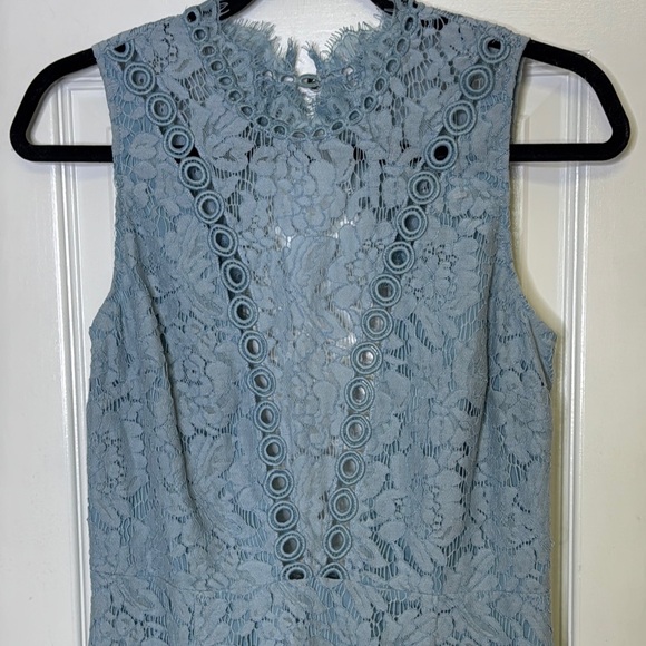 SAYLOR Blue Sheath Mini Dress with Plunge Neckline - Picture 7 of 13